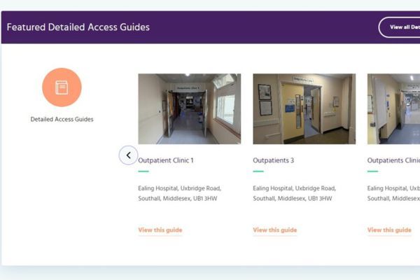 An image showing a page on the AccessAble website with options to choose which guide to view.